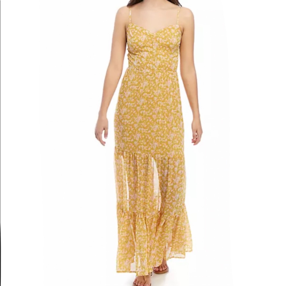 Long yellow maxi dress